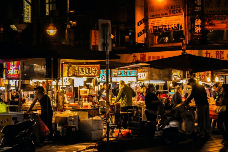 Night market in Asia