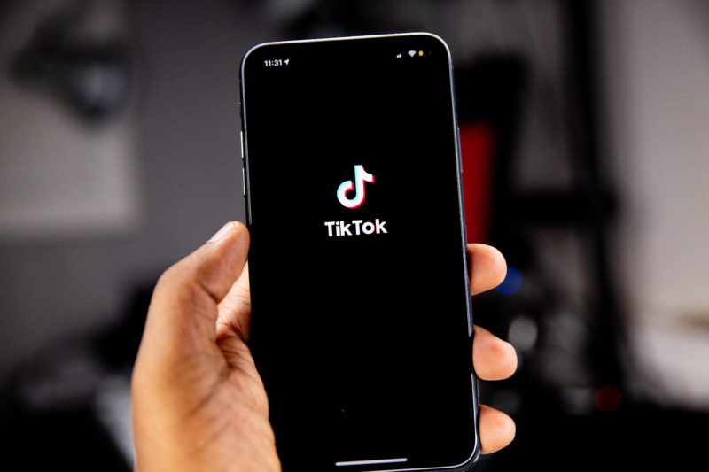 Phone screen with TikTok logo