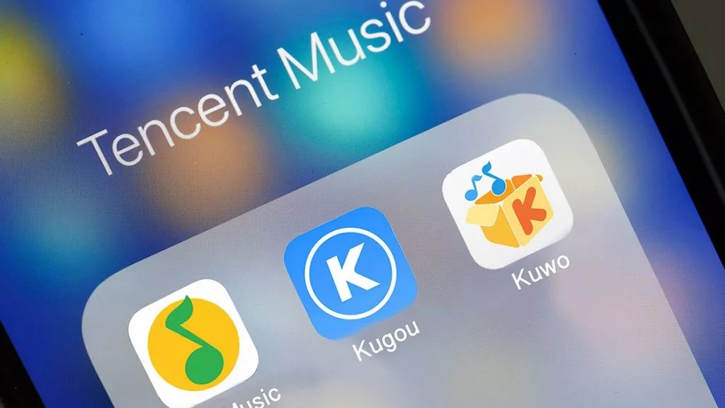 Tencent Music app shown on iPhone