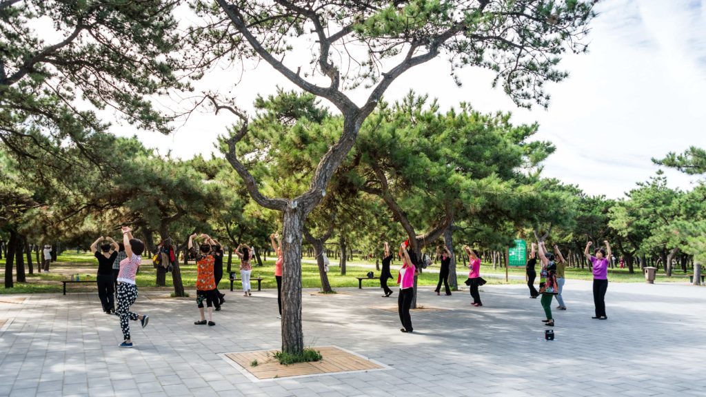 China's elderly dancing in parks