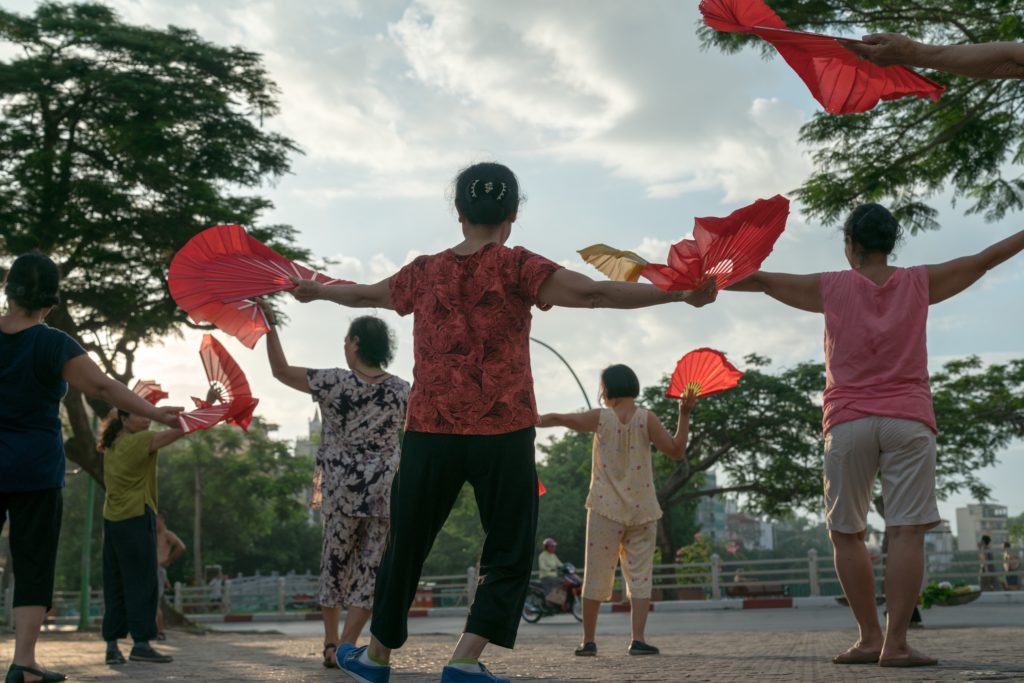 China's elderly dancing in public