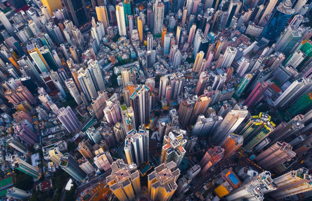 Urban apartment blocks in China