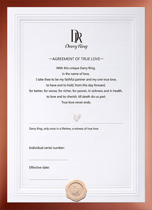 DARRY RING'S Certificate of true love 