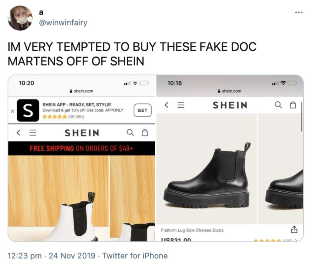 Shein 2025 doc martens