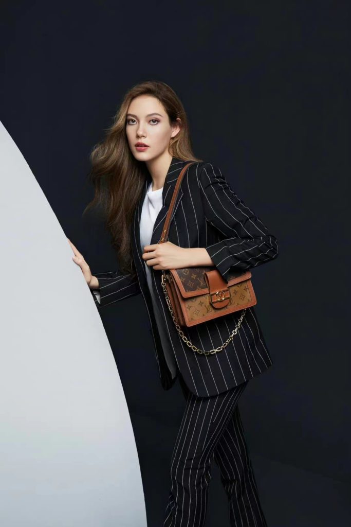 Eileen Gu with the Louis Vuitton Twist Bag for Winter 2021