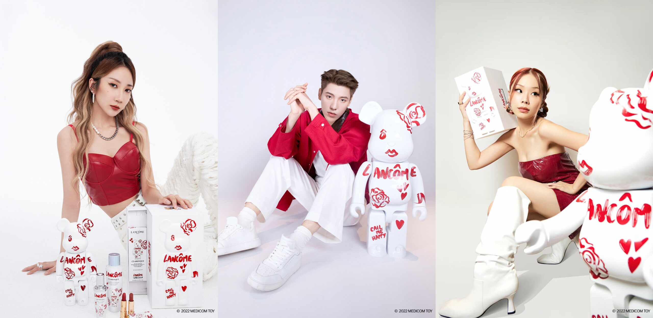 LANCOME Bearbrick LIMITED EDITION 3点セット- NEW Lancome x Be@rbrick Limited Edition Call Me Happy