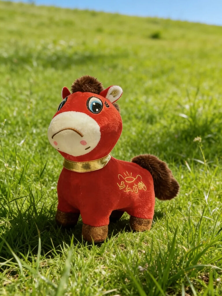 Generisch Year of The Horse 2026 Plush, 19cm Funny Smiling/Crying Horse
