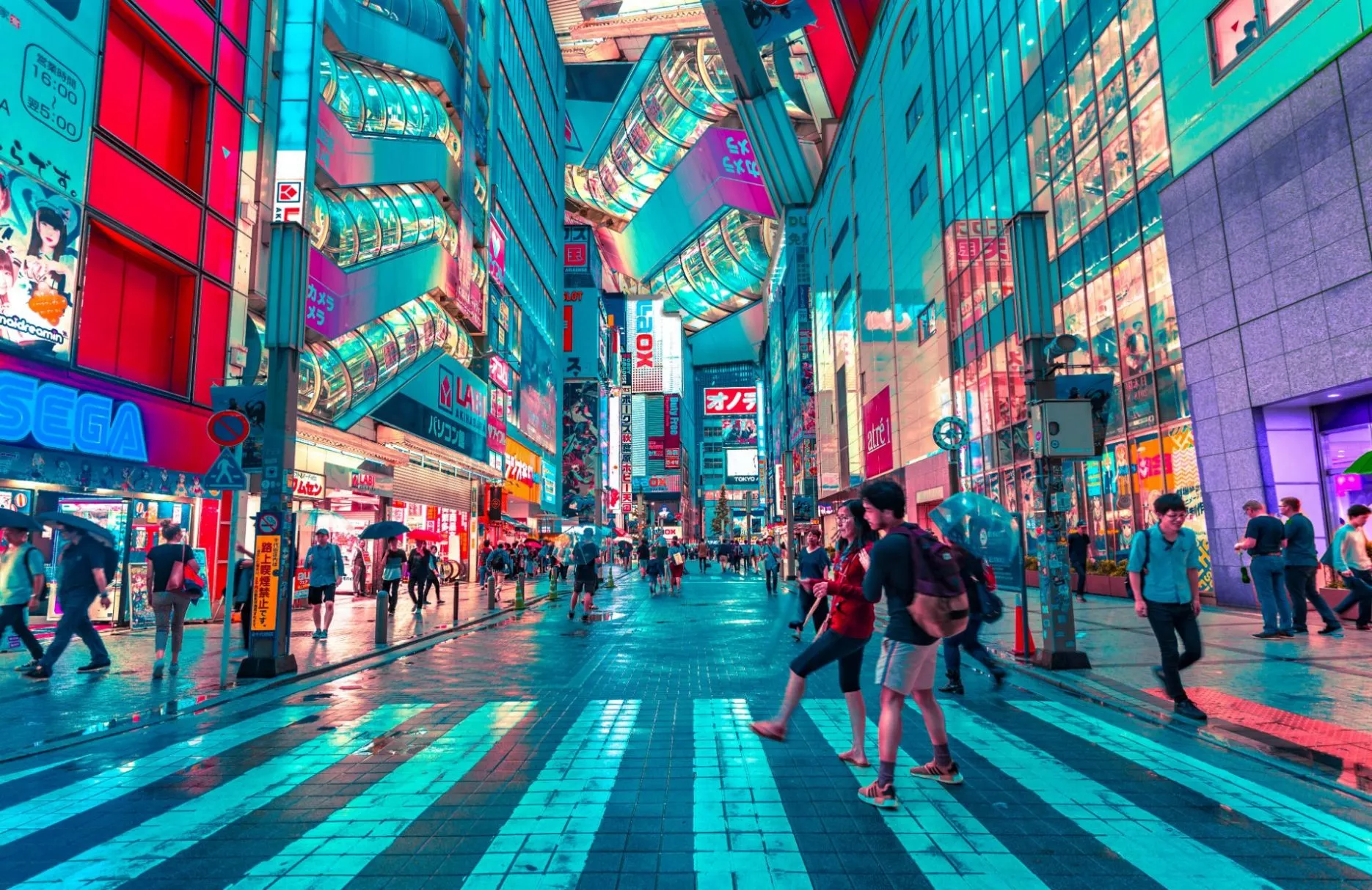 Asian shopping street