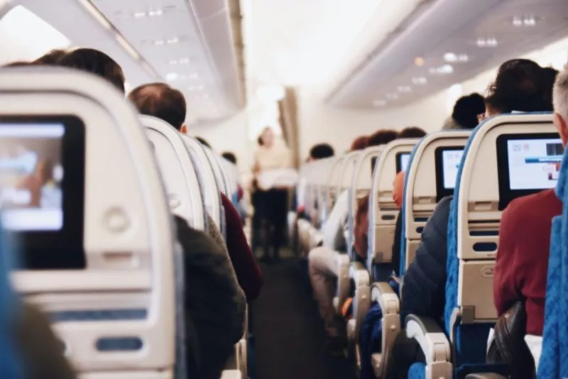 Inside of an airplane