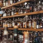 Shelves filled with alcohol