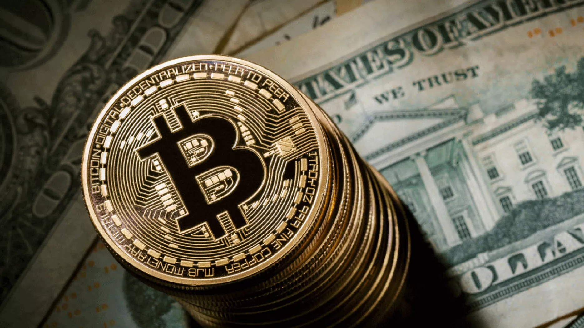 Stack of bitcoins
