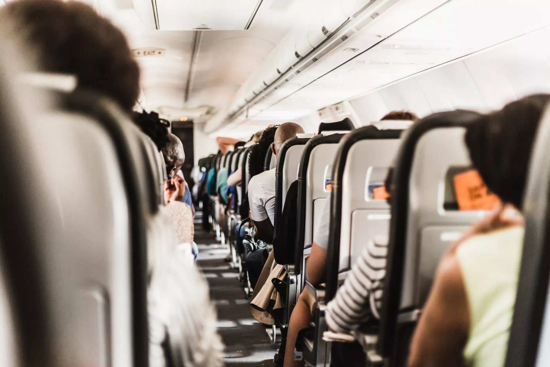 Inside of an airplane