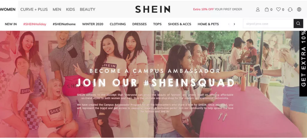 SHEIN ambassador - digital marketing