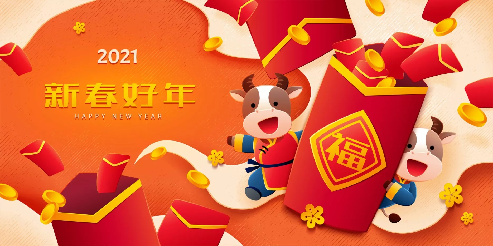 Chinese New Year Year of the Ox. Credit: Adobe Stock