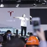 Tesla protest at Shanghai Auto Show. Credit: Sohu